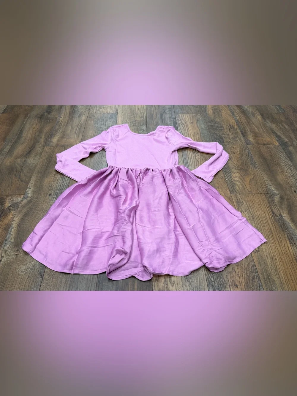 Gap Girls Long Sleeve Dress, Soft Knit Top Flowy Skirt, Pink, Size XL 12, NEW